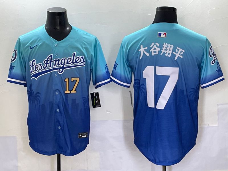 Men 2025 Los Angeles Dodgers #17 Ohtani Blue Nike MLB Jersey Daoqite style 15->los angeles dodgers->MLB Jersey